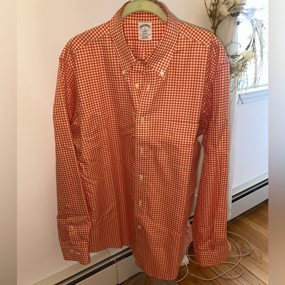 Brooks Brothers Mens Long Sleeve Seersucker Button Down Regent Large